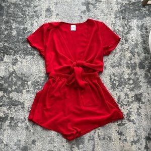 Princess Polly sweet Sahara red jumpsuit